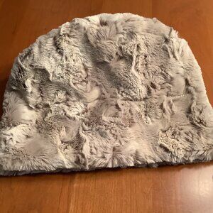 Cuffed Pillbox Hat Faux Fur in Cafe au Lait